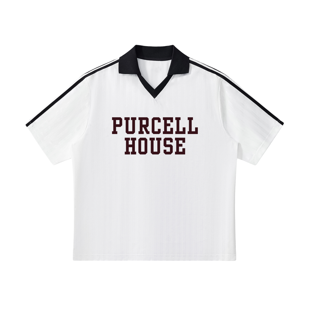 Contrast Collar Striped Soccer Jersey