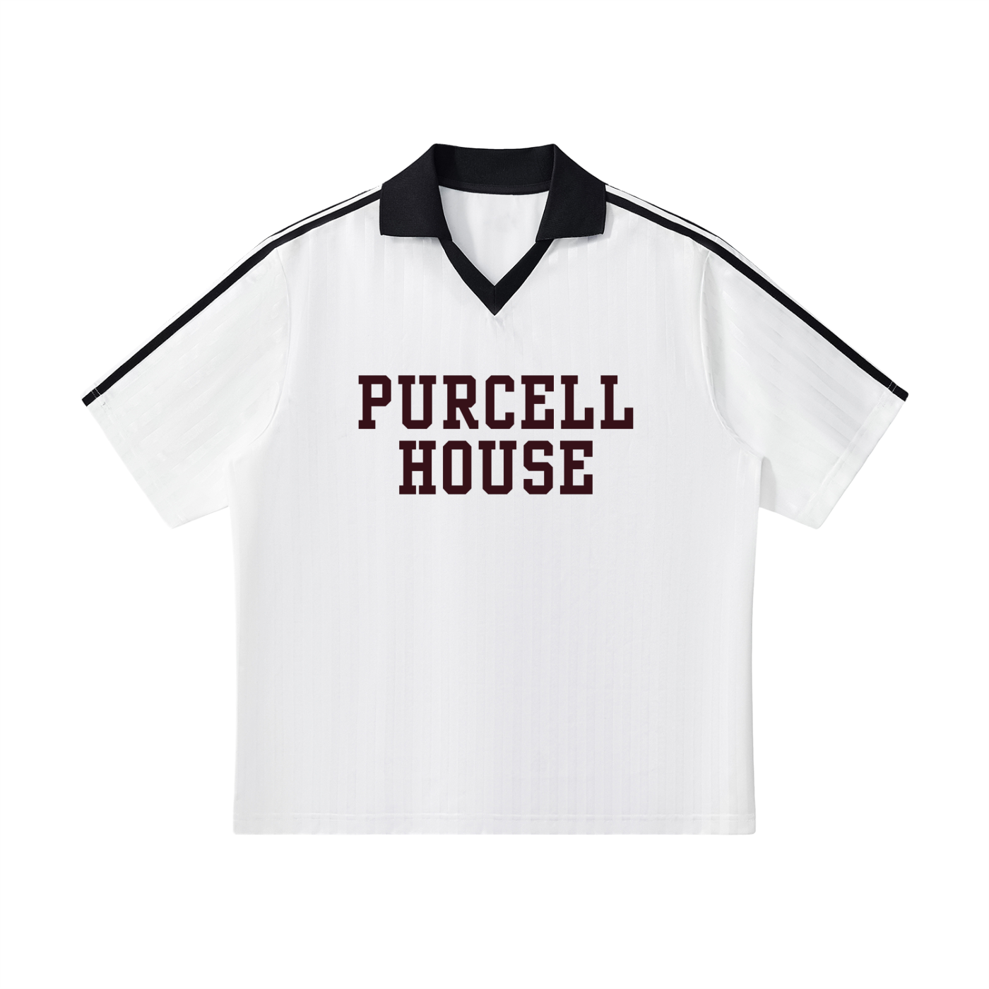 Contrast Collar Striped Soccer Jersey